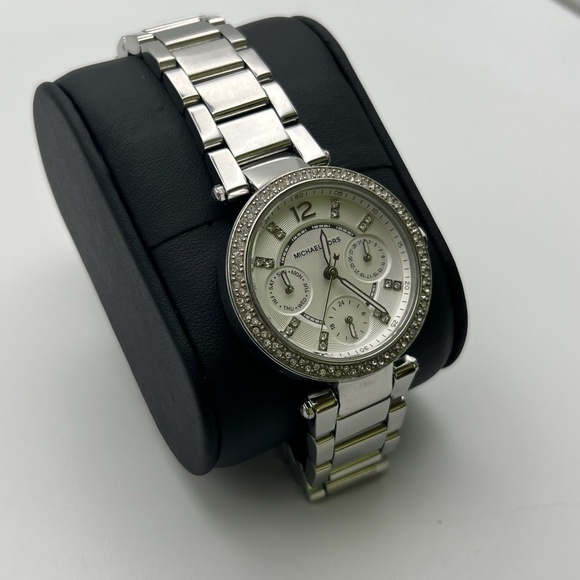 MICHAEL KORS MK5615 Silver Watch with Crystals Working & 3 Extra Links main image 6